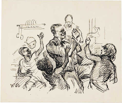 Бехтеев Владимир Георгиевич. Лот из 17 иллюстраций к роману «Хижина дяди Тома» Гарриета Бичер-Стоу